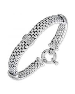 Diamond Station Bracelet in Sterling Silver (3/8 ct. t.w.)