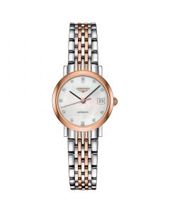 Women's Swiss Automatic Elegant Diamond Accent 18k Gold & Stainless Steel Bracelet Watch 25mm