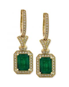 Brasilica by EFFY® Emerald (2-7/8 ct. t.w.) and Diamond (1/2 ct. t.w.) Earrings in 14k Gold, Created for Macy's