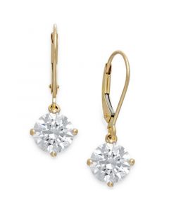 Cubic Cubic Zirconia Leverback Earrings in 14k Gold (4-1/2 ct. t.w.)