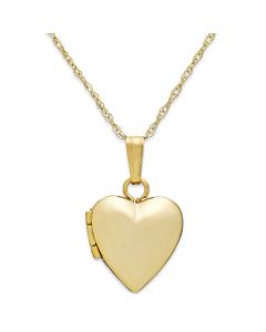 Children's Heart 13" Locket Necklace in 14k Gold