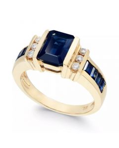 EFFY® Sapphire (2-1/4 ct. t.w.) and Diamond (1/6 ct. t.w.) Ring in 14k Gold (Also Available in Emerald)