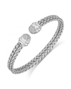 Diamond Weave Cuff Bracelet in Sterling Silver (1/5 ct. t.w.)