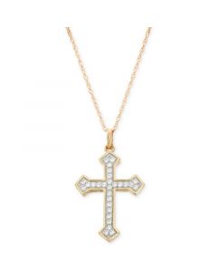 Diamond Cross Pendant Necklace (1/4 ct. t.w.) in 14k Gold