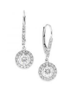 Diamond Dangle Drop Earrings in 14k White Gold (1 ct. t.w.)