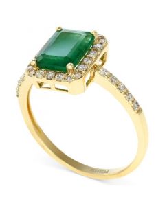 Brasilica by EFFY® Emerald (1-3/8 ct. t.w.) and Diamond (1/4 ct. t.w.) Ring in 14k Gold, Created for Macy's