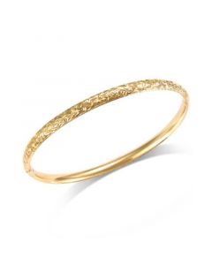 Crystal-Cut Hinge Bangle Bracelet in 14k Gold