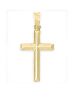 Tube Cross Pendant in 14k Gold