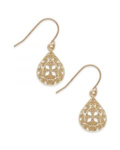 Filigree Teardrop Earrings in 10k Gold