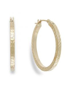 Diamond-Cut Hoop Earrings in 10k Gold, 25mm