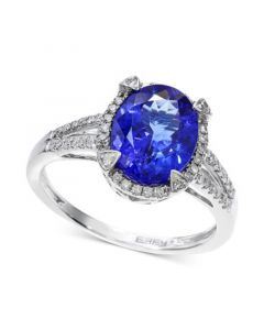 EFFY® Tanzanite (2-5/8 ct. t.w.) and Diamond (1/4 ct. t.w.) Ring in 14k White Gold, Created for Macy's