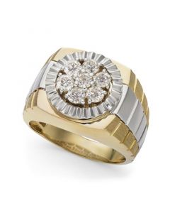 Men's Diamond Two-Tone Ring in 10k Gold (1 ct. t.w.)