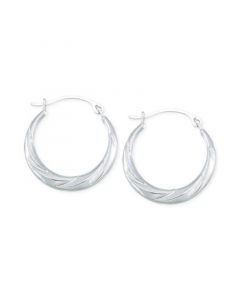 Hoop Earrings in 10k White Gold