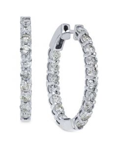 Diamond Hoop Earrings in 14k White Gold (4 ct. t.w.)