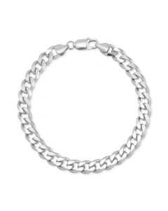 Men's Curb Chain Bracelet in Sterling Silver