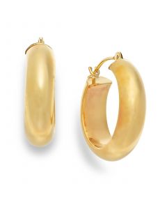 Wide Hoop Earrings in 10k Gold