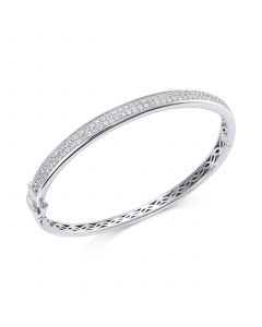 White Sapphire Bangle Bracelet in Sterling Silver (2 ct. t.w.)