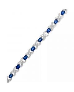 Tanzanite (7 ct. t.w.) and Diamond Accent XO Bracelet in Sterling Silver (also in Emerald and Sapphire)