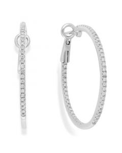 Diamond Hoop Earrings in 14k White Gold (1/2 ct. t.w.)