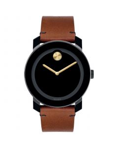 Unisex Swiss Bold Rustic Brown Leather Strap Watch 42mm