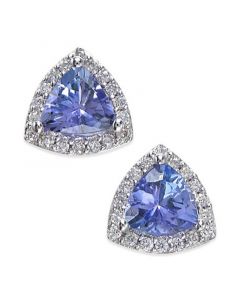 EFFY® Tanzanite (3/4 ct. t.w.) and Diamond (1/8 ct. t.w.) Stud Earrings in 14k White Gold