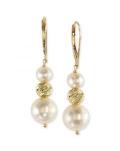 EFFY® Cultured Freshwater Pearl Drop Earrings in 14k Gold (5-1/2mm and 11mm)