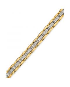 Men's Diamond (1/4 ct.t.w.) Bracelet in Stainless Steel and Yellow IP