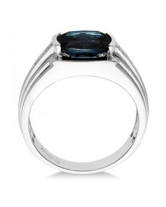 Men's Blue Topaz (5 ct. t.w.) and Diamond Accent Ring in Sterling Silver