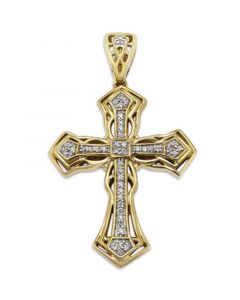 Men's Diamond Cross Pendant in 10k Gold (1/6 ct. t.w.)