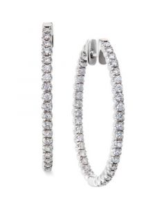 Diamond Hoop Earrings in 14k White Gold (2 ct. t.w.)