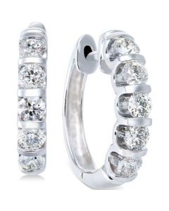 Diamond Hoop Earrings in 14k White Gold (1-1/2 ct. t.w.)