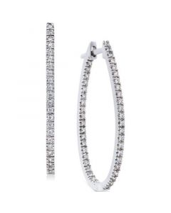 Diamond In-and-Out Hoop Earrings in 14k White Gold (1 ct. t.w.)