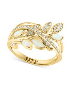 EFFY® Opal (1/4 ct. t.w.) & Diamond (1/5 ct. t.w.) Ring in 14k Yellow Gold