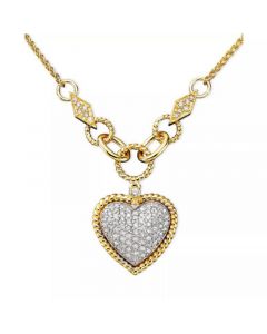 D'Oro by EFFY® Diamond Pavé Diamond Heart Pendant (3/4 ct. t.w.) in 14k Gold or 14k Rose Gold