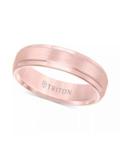 Satin Comfort-Fit Band in Rose or Yellow Tungsten Carbide (6mm)