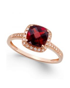 Garnet (2-1/4 ct. t.w.) and Diamond Accent Ring in 14k Rose Gold