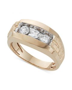 Men's Diamond Trinity Ring (1 ct. t.w.) in 10K Gold