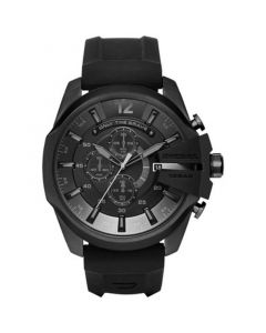 Men's Chronograph Mega Chief Black Silicone Strap Watch 51x59mm DZ4378