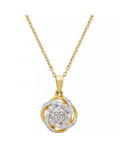 Diamond Love Knot 18" Pendant Necklace (1/10 ct. t.w.) in 18k Gold-Plated Sterling Silver or Sterling Silver