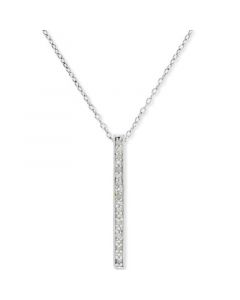 Diamond Bar Pendant Necklace (1/10 ct. t.w.) in Sterling Silver