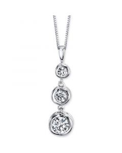 Energy Diamond Three-Stone Pendant Necklace (1/3 ct. t.w.) in 14k Yellow Gold or White Gold