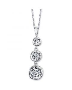 Energy Diamond Three-Stone Pendant Necklace (1/4 ct. t.w.) in 14k Yellow or White Gold