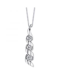 Sirena Diamond Swirled Pendant Necklace (1/8 ct. t.w.) in 14k White Gold