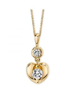 Sirena Energy Diamond Heart Pendant Necklace in 14k White or Yellow Gold (1/4 ct. t.w.)