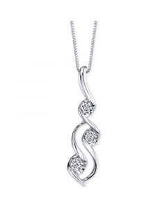 Sirena Diamond Swirl Pendant Necklace (1/10 ct. t.w.) in 14k White Gold