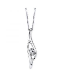 Sirena Diamond Accent Swirl Pendant Necklace in 14k White Gold