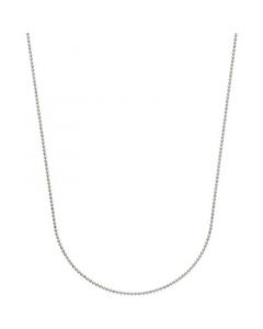 Beaded Link Chain Necklace (3/4mm) in 14k White Gold