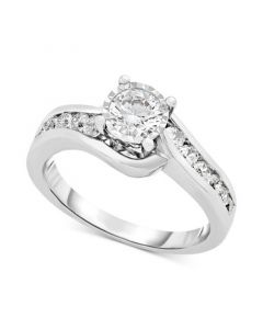 TruMiracle® Diamond Swirl Bypass Engagement Ring (1 ct.t.w.) in 14k White Gold