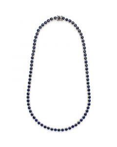 Black Sapphire Collar Necklace (25 ct. t.w.) in Sterling Silver, Created for Macy's