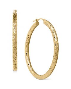 Diamond-Cut Hoop Earrings in 14k Gold